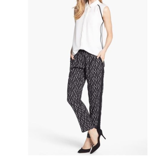 Vince Camuto Tuxedo Stripe Print Pants M - Picture 1 of 4